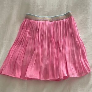 Girl 7-8 Pleated Pink Elastic-Waist Skirt with built in shorts